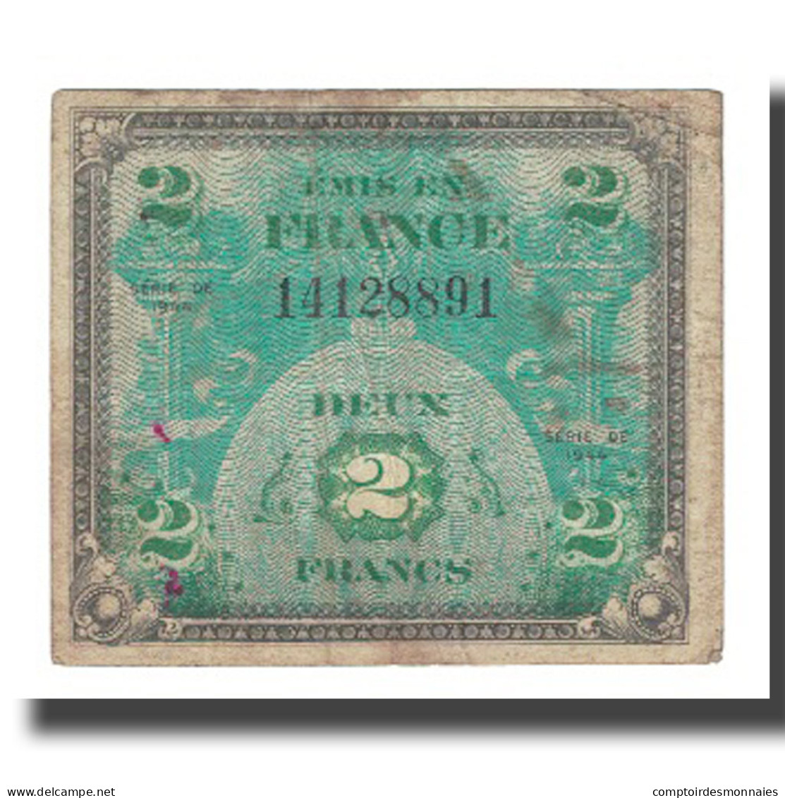 France, 2 Francs, Drapeau/France, 1944, Undated (1944), TB+, KM:114a - 1944 Drapeau/Francia