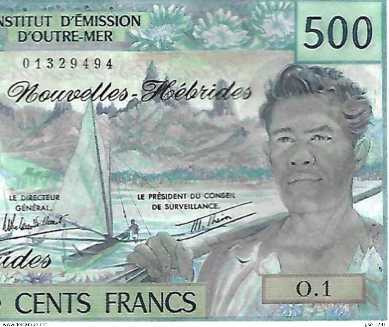 VANUATU NOUVELLES HEBRIDES  500 Francs   Alph. O1  NEUF - Vanuatu