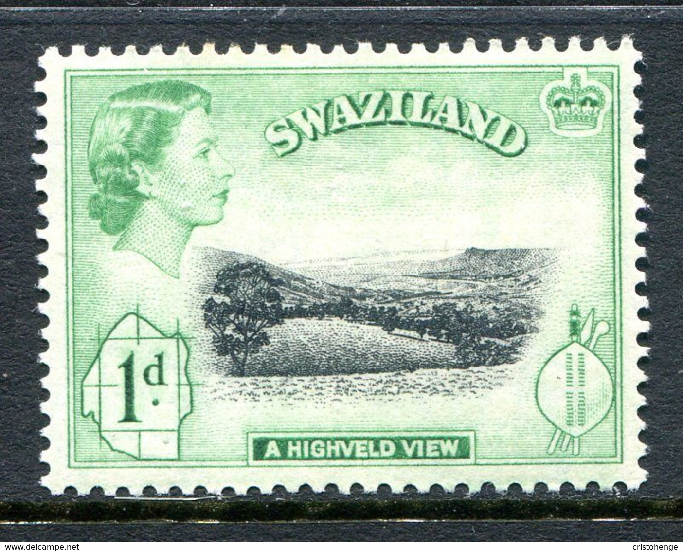 Swaziland 1956 Pictorials - 1d A Highland View LHM (SG 54) - Swasiland (...-1967)