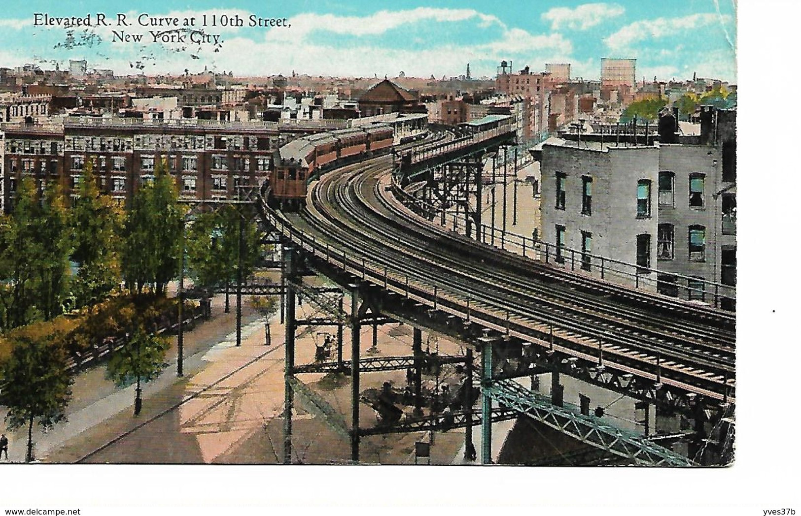 NEW York City Elevated R. R. Curve At 110th Street - Manhattan