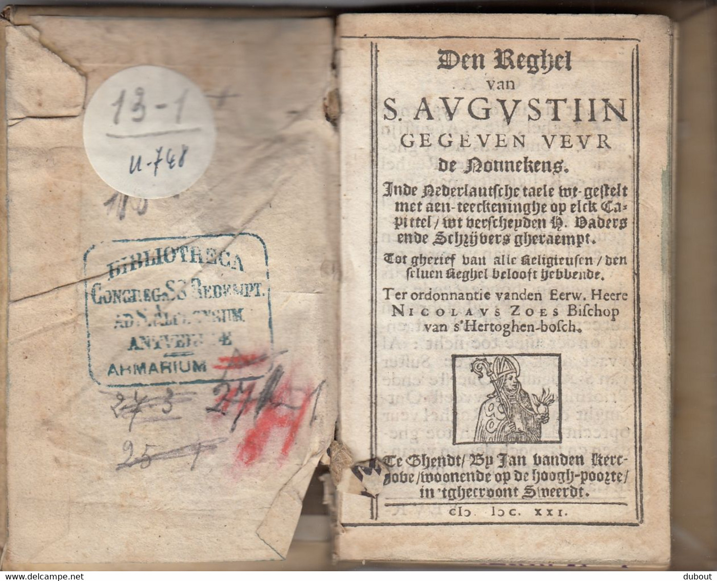 GENT - Den Reghel Van Sint Augustijn - Gedrukt In Gent, Jan Vanden Kerkhove - 1621 (W135) - Antiquariat