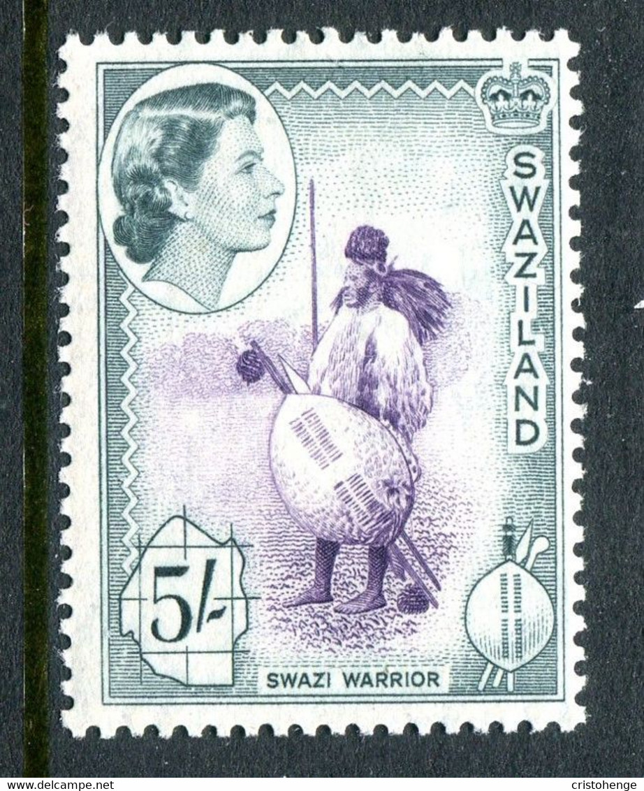 Swaziland 1956 Pictorials - 5/- Swazi Warrior HM (SG 62) - Swasiland (...-1967)