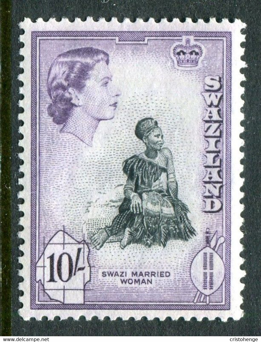 Swaziland 1956 Pictorials - 10/- Swazi Married Woman LHM (SG 63) - Swaziland (...-1967)