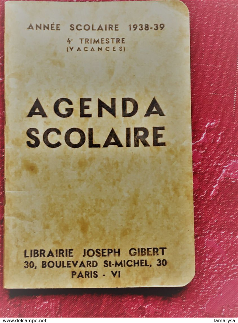 1938/39-Agenda Scolaire Le Raincy(Seine & Oise)-☛Bloc-Note Antoinette V-Pub Pierrot Gourmand-Libraire Bd St Michel Paris - Autres & Non Classés