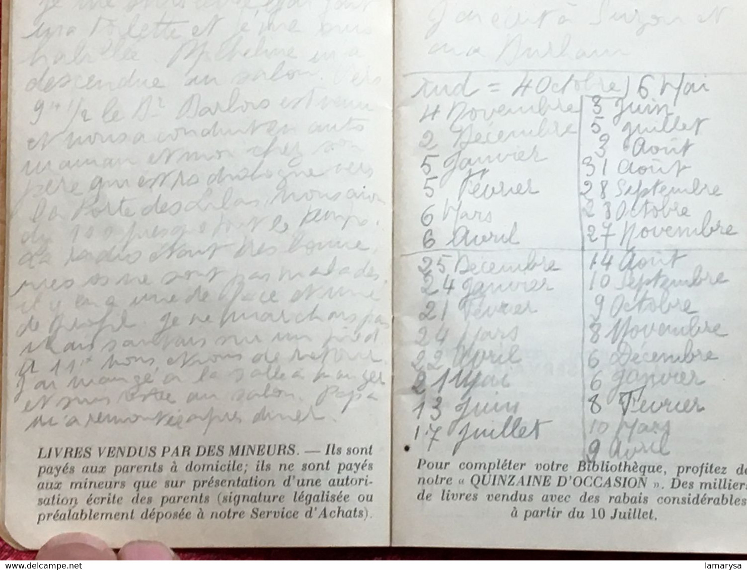 1938/39-Agenda Scolaire Le Raincy(Seine & Oise)-☛Bloc-Note Antoinette V-Pub Pierrot Gourmand-Libraire Bd St Michel Paris - Autres & Non Classés