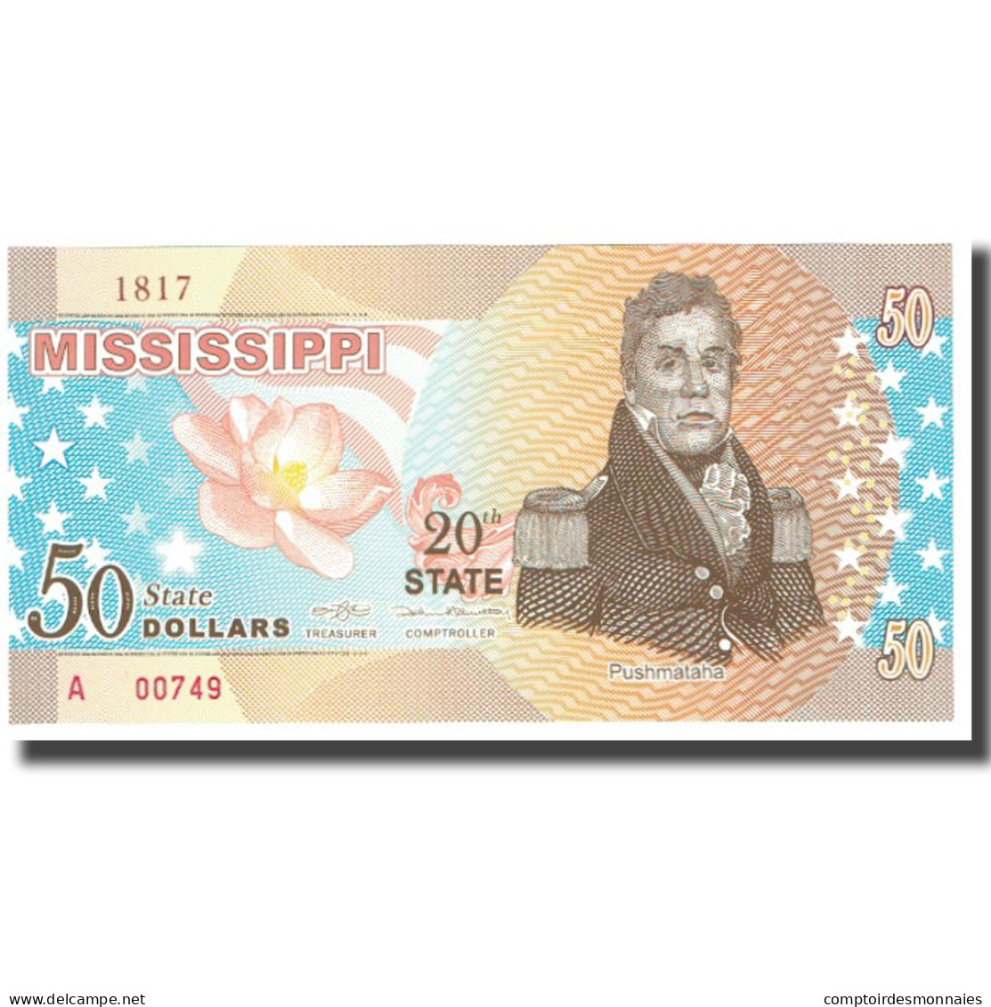 Billet, États-Unis, 50 Dollars, MISSISSIPPI, NEUF - A Identifier