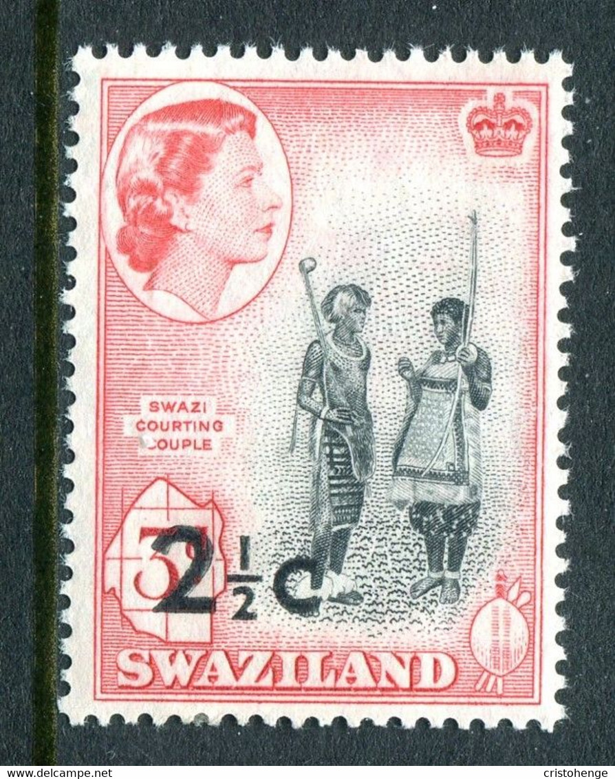 Swaziland 1961 Pictorials - Surcharges - 2½c On 3d Swazi Courting Couple - Type I - HM (SG 69) - Swaziland (...-1967)