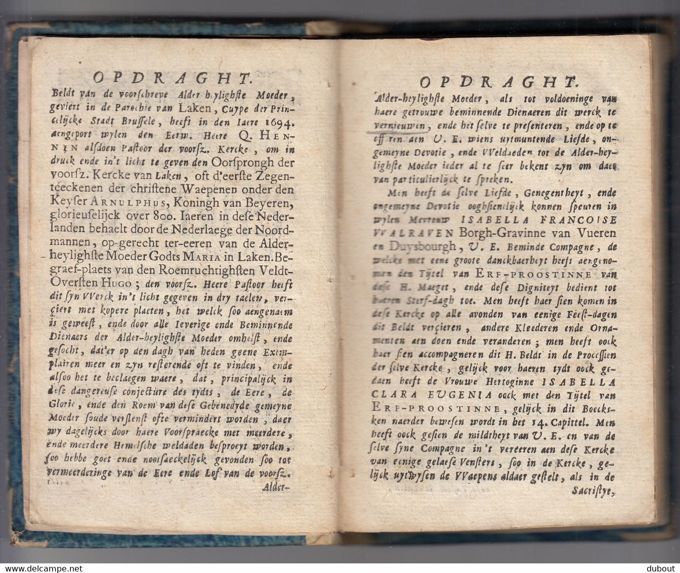 LAKEN - Oorsprongh Van De Kercke Van Laken - Quentin Hennin - Brussel, Egidius Dams, 1694?  (W133) - Antique