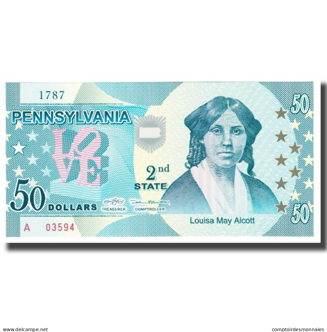 Billet, États-Unis, 50 Dollars, PENNSYLVANIA, NEUF - Zu Identifizieren