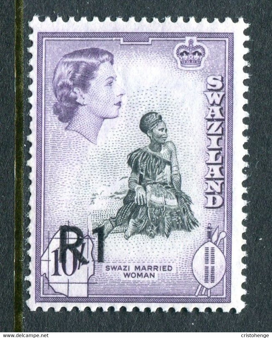 Swaziland 1961 Pictorials - Surcharges - 1r On 10/- Swazi Married Woman - Type I - MNH (SG 76) - Swaziland (...-1967)