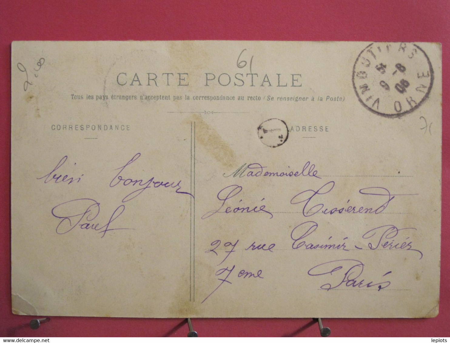 61 - Environs De Vimoutiers - Ticheville - Château Du Boxage - 1906 - R/verso - Vimoutiers