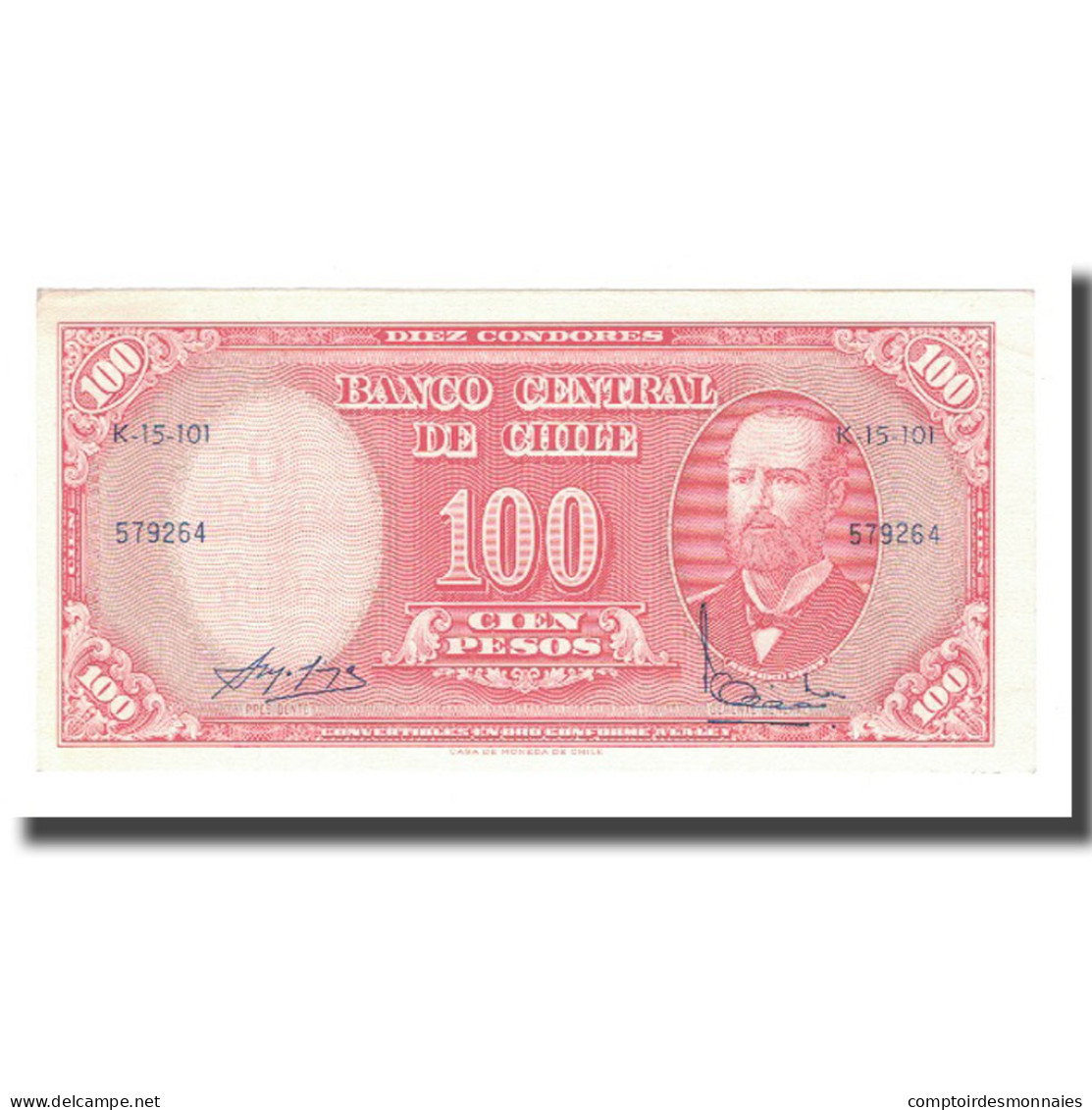 Billet, Chile, 10 Centesimos On 100 Pesos, KM:127a, SPL - Chile