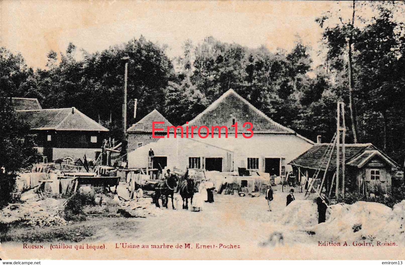 Honnelles Roisin Caillou Qui Bique L’usine Au Marbre De M. Ernest Pochez édit Godry Laiterie De La Villa - Honnelles