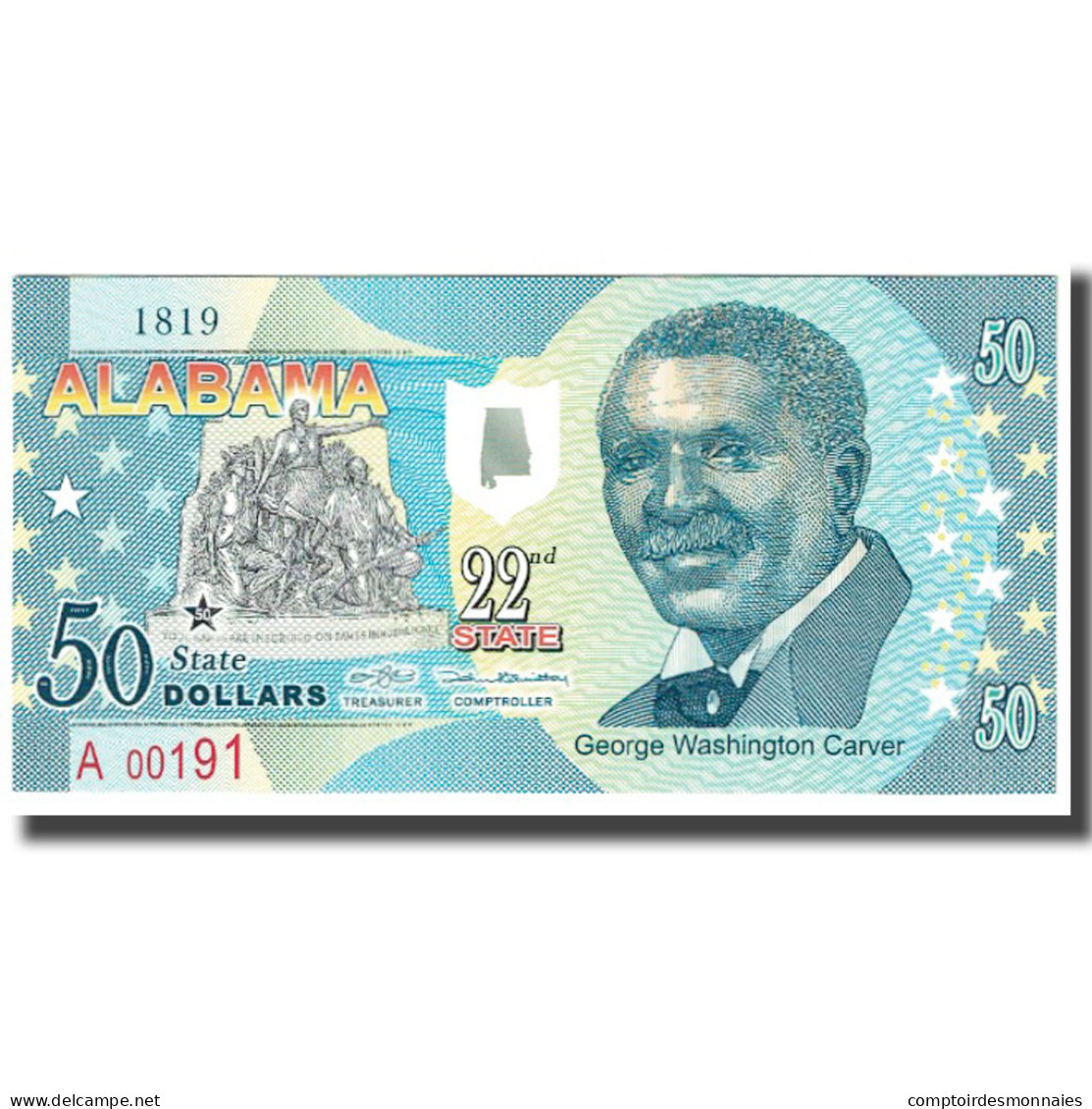 Billet, États-Unis, 50 Dollars, ALABAMA, NEUF - Da Identificare