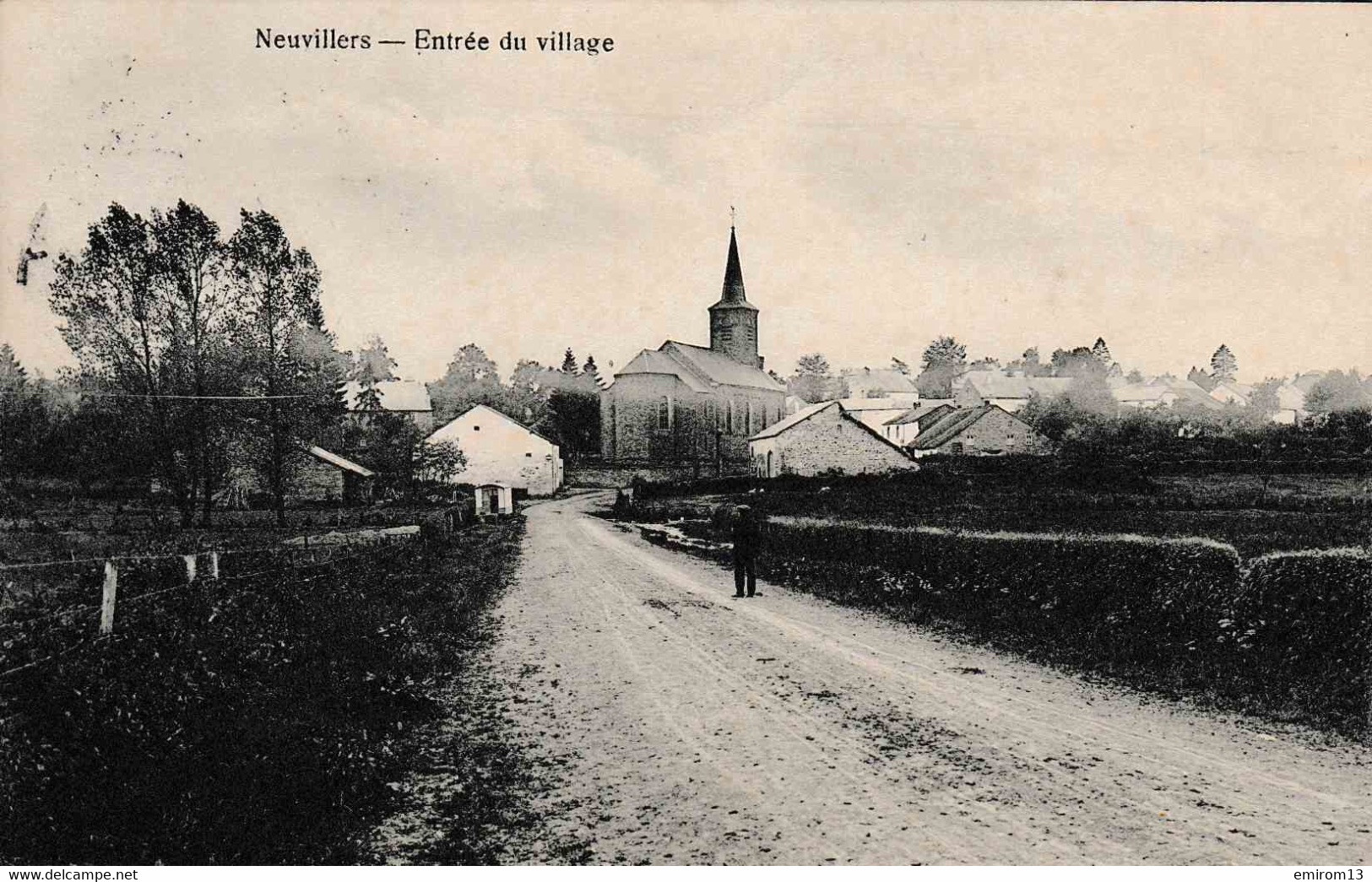 Libramont Neuvillers Entrée Du Village Censure Militaire Au Verso édit Pinson Croix - Libramont-Chevigny
