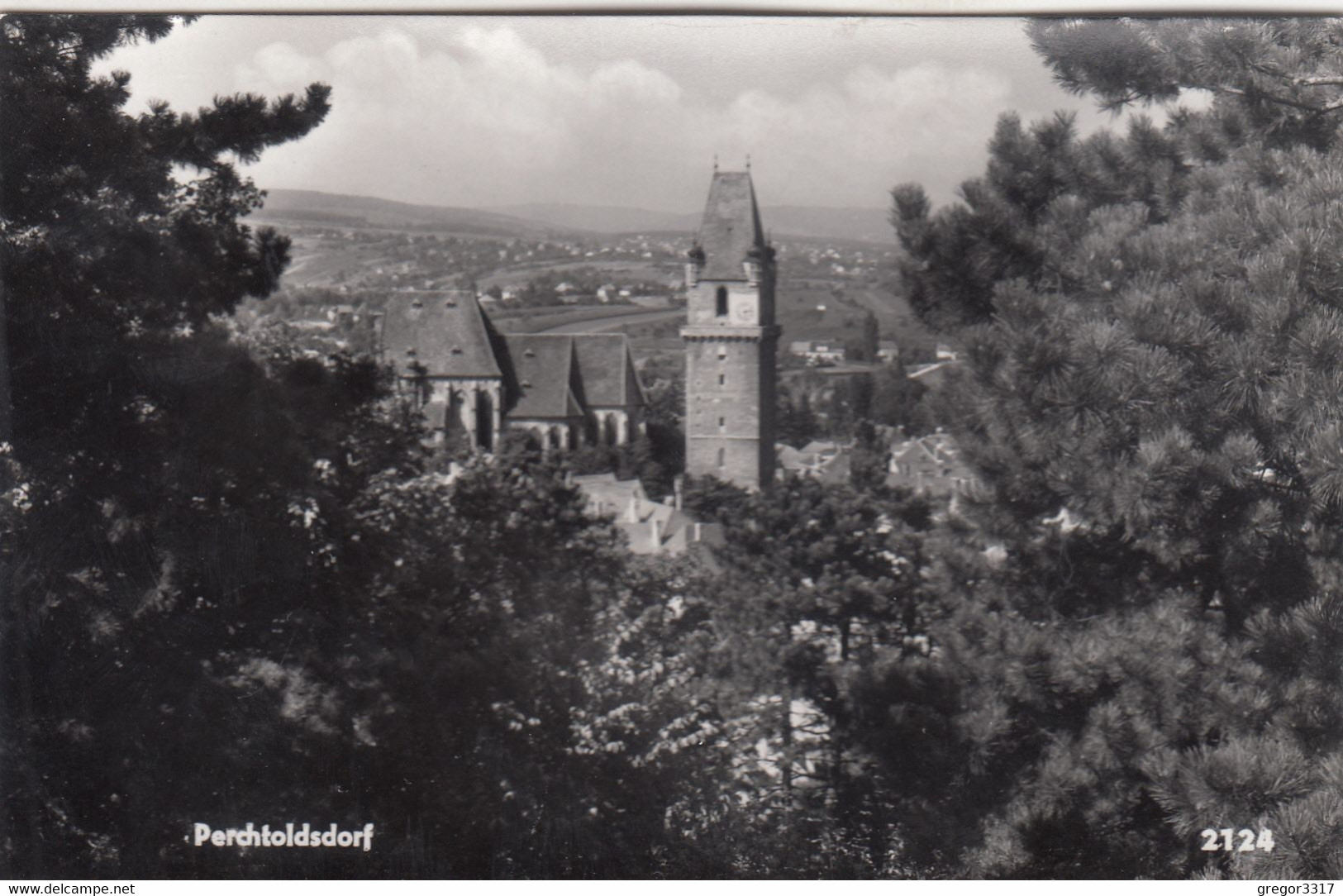 A9844) PERCHTOLDSDORF - NÖ - Turm Im Vordergrund Aus Dem Wald Gesehen ALT S/W - Perchtoldsdorf