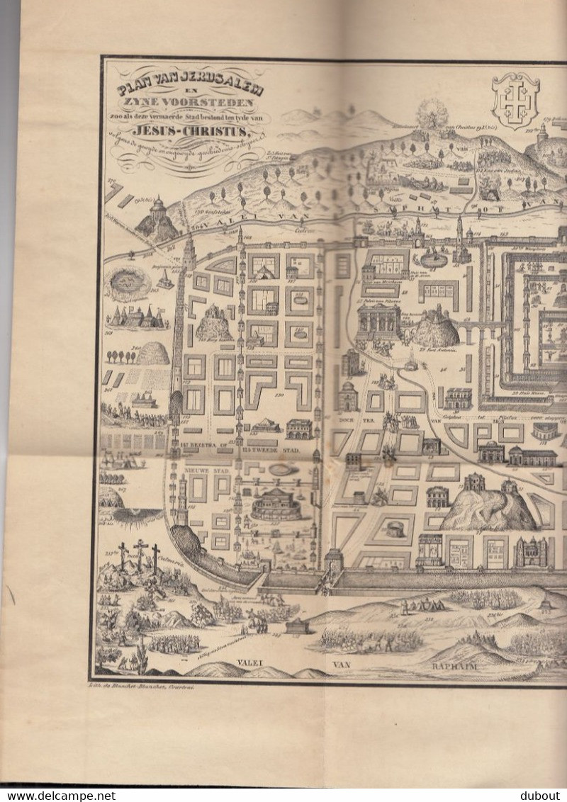 Korte Beschrijving Jerusalem - C.-L. De Vrieze - Met Figuratief Plan, Boekhandelaar C.-L. Devrieze Wortegem! (V930) - Antique