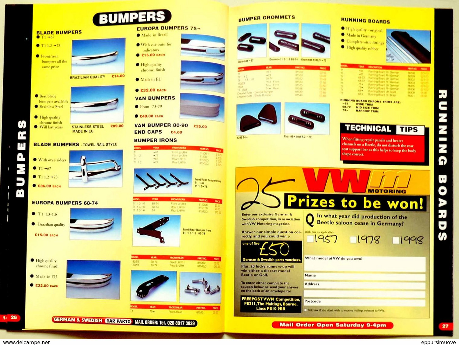 VW BEETLES & VANS GERMAN AND SWEDISH CAR PARTS - Transports