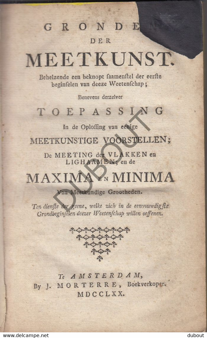 Meetkunst - 1770 - Amsterdam, J. Morterre (S199) - Anciens
