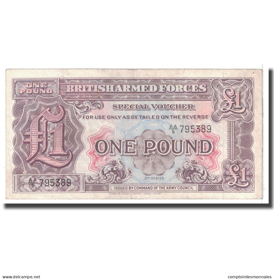 Billet, Grande-Bretagne, 1 Pound, KM:M22a, TTB - British Armed Forces & Special Vouchers