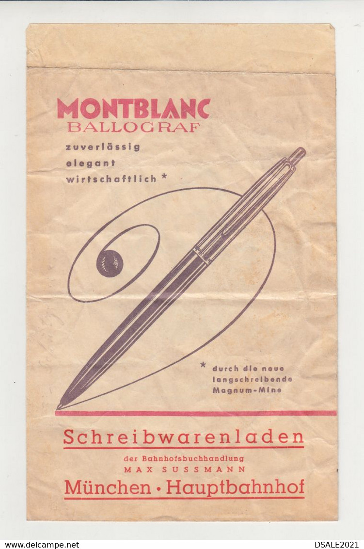 MONTBLANC BALLOGRAF Pen Vintage Advertising Dealer Sales Paper Cover Envelope (844) - Plumes