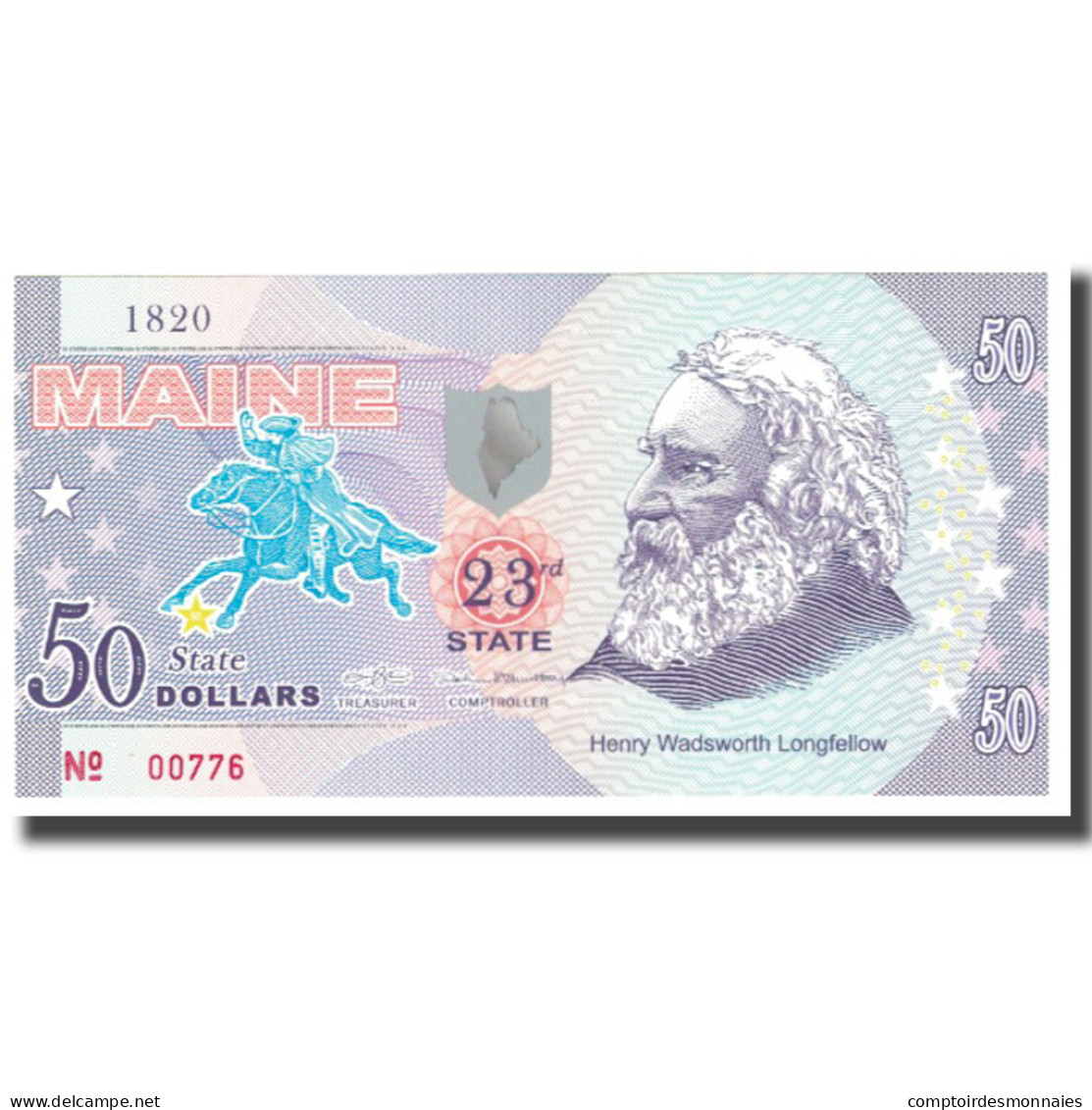 Billet, États-Unis, 50 Dollars, MAINE, NEUF - A Identifier