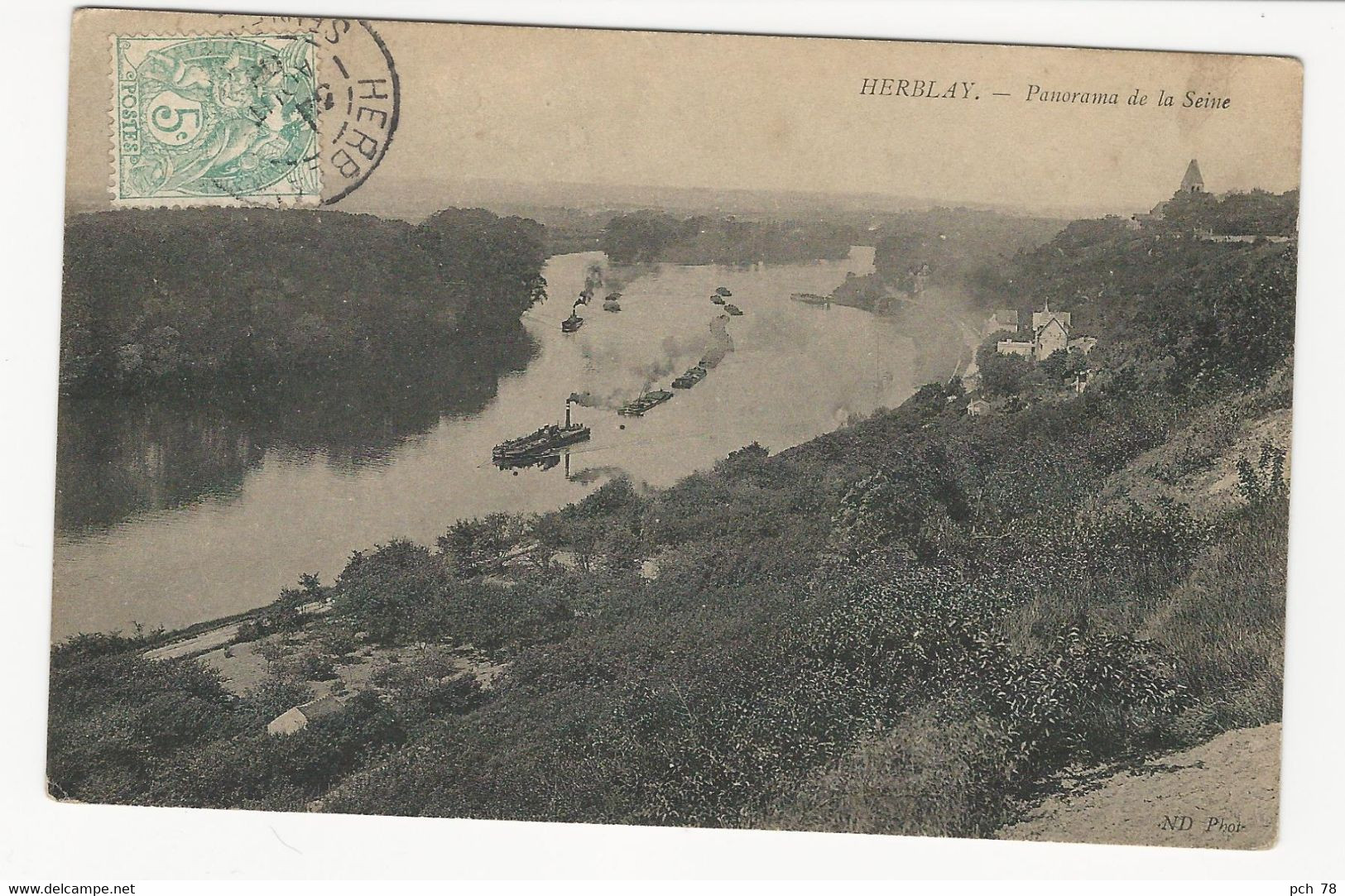 HERBLAY, Panorama De La Seine, Animée, Bateaux à Vapeur - Herblay