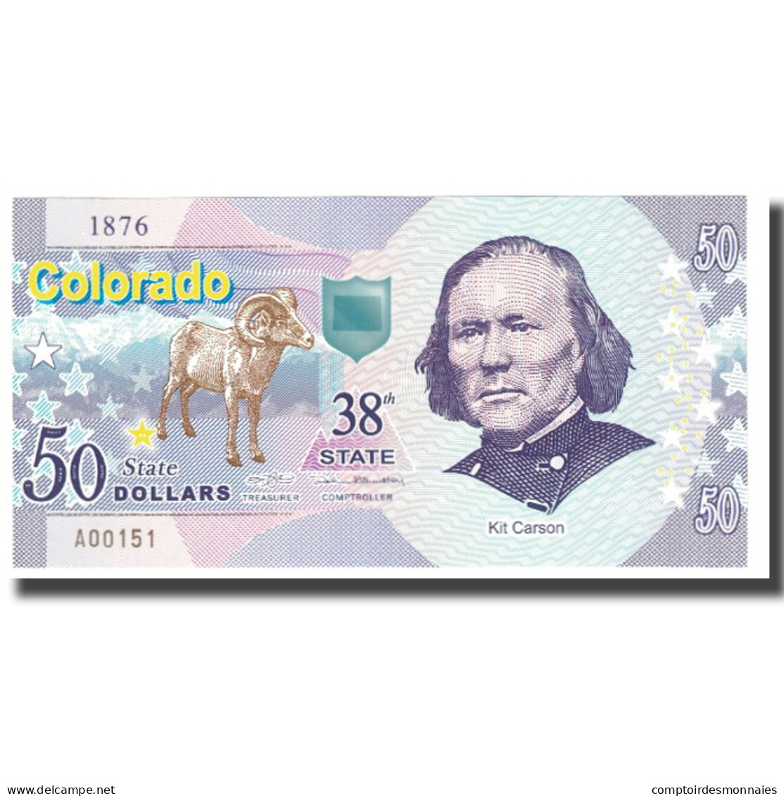Billet, États-Unis, 50 Dollars, COLORADO, NEUF - A Identifier