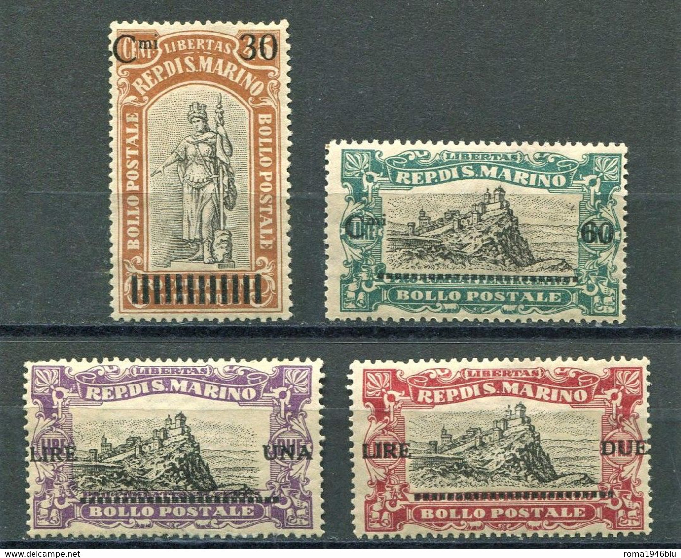 SAN MARINO 1924 PRO COMBATTENTI SOP.TI SERIE CPL. ** MNH - Ongebruikt