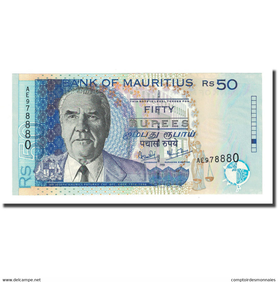 Billet, Mauritius, 50 Rupees, 1999, KM:50a, NEUF - Maurice