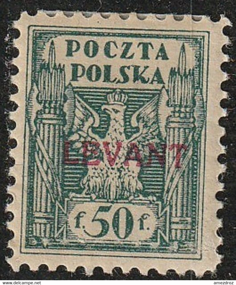 Pologne - Levant Polonais N° 7 MH Timbre De Pologne Surchargé (H11) - Levant (Türkei)