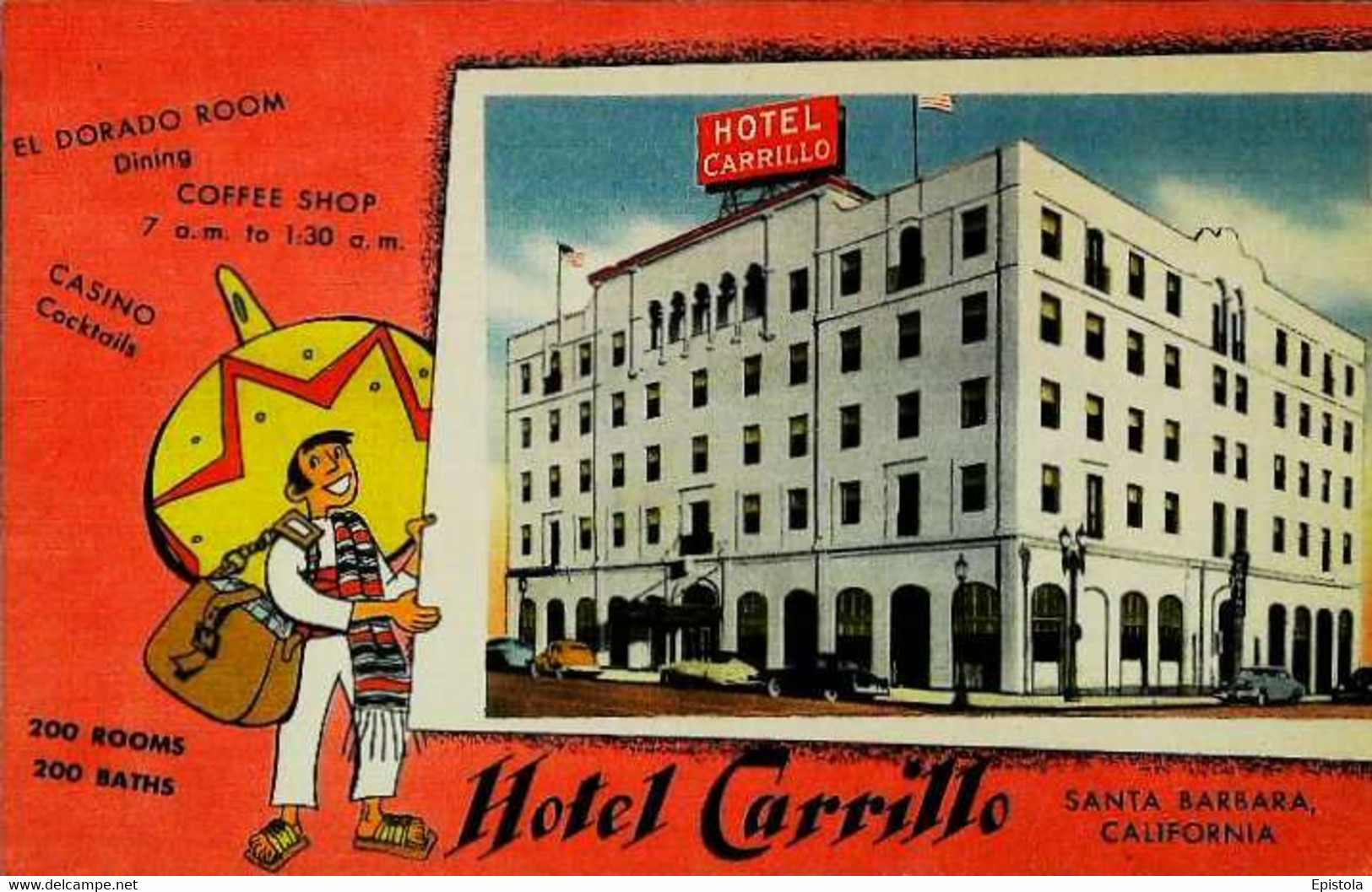 ► HOTEL CARILLO  - Santa-Barbara California  1950s - Santa Barbara