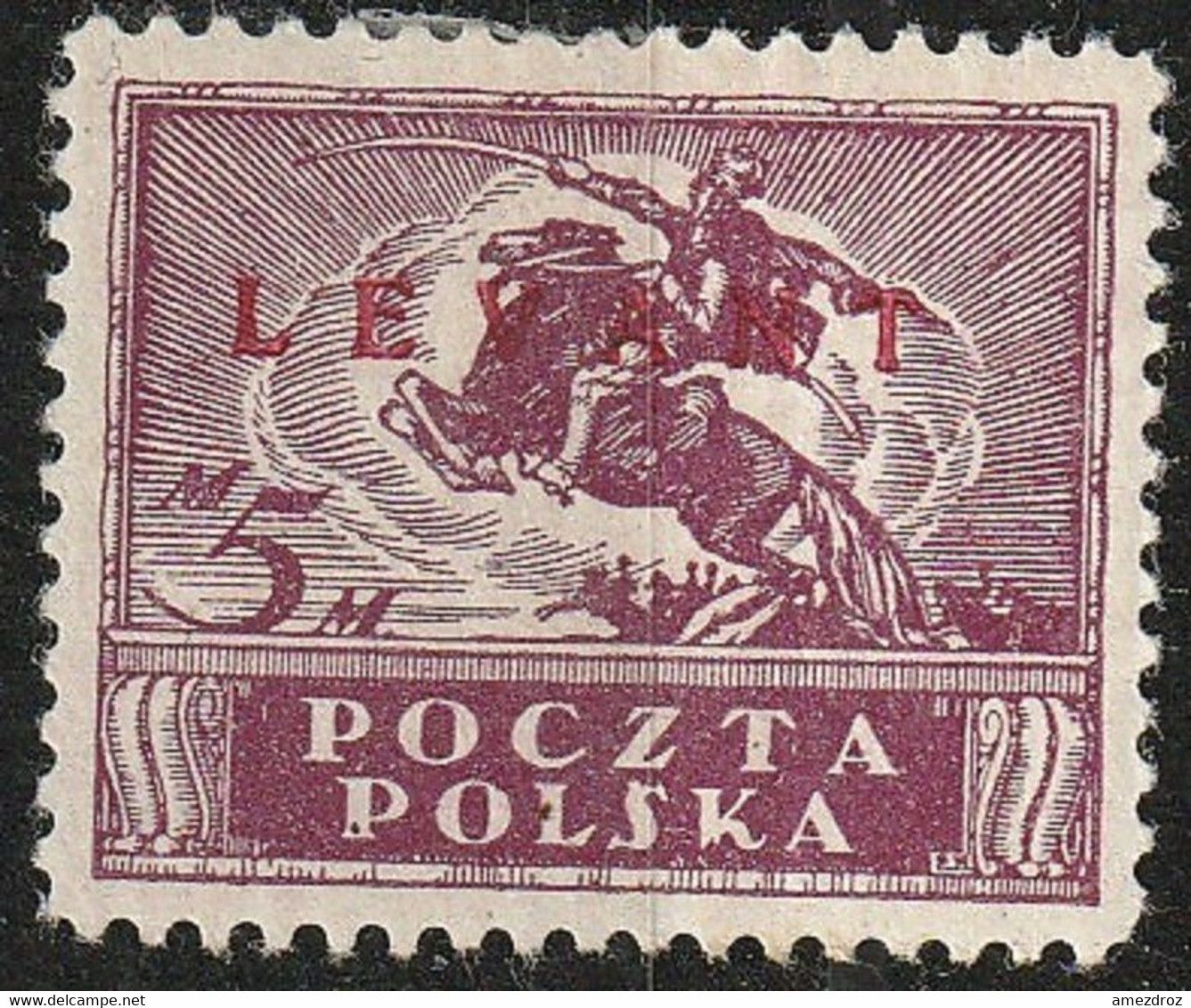 Pologne - Levant Polonais N° 12 MH Timbre De Pologne Surchargé Marque De Marchand Au Dos (H11) - Levant (Turkije)