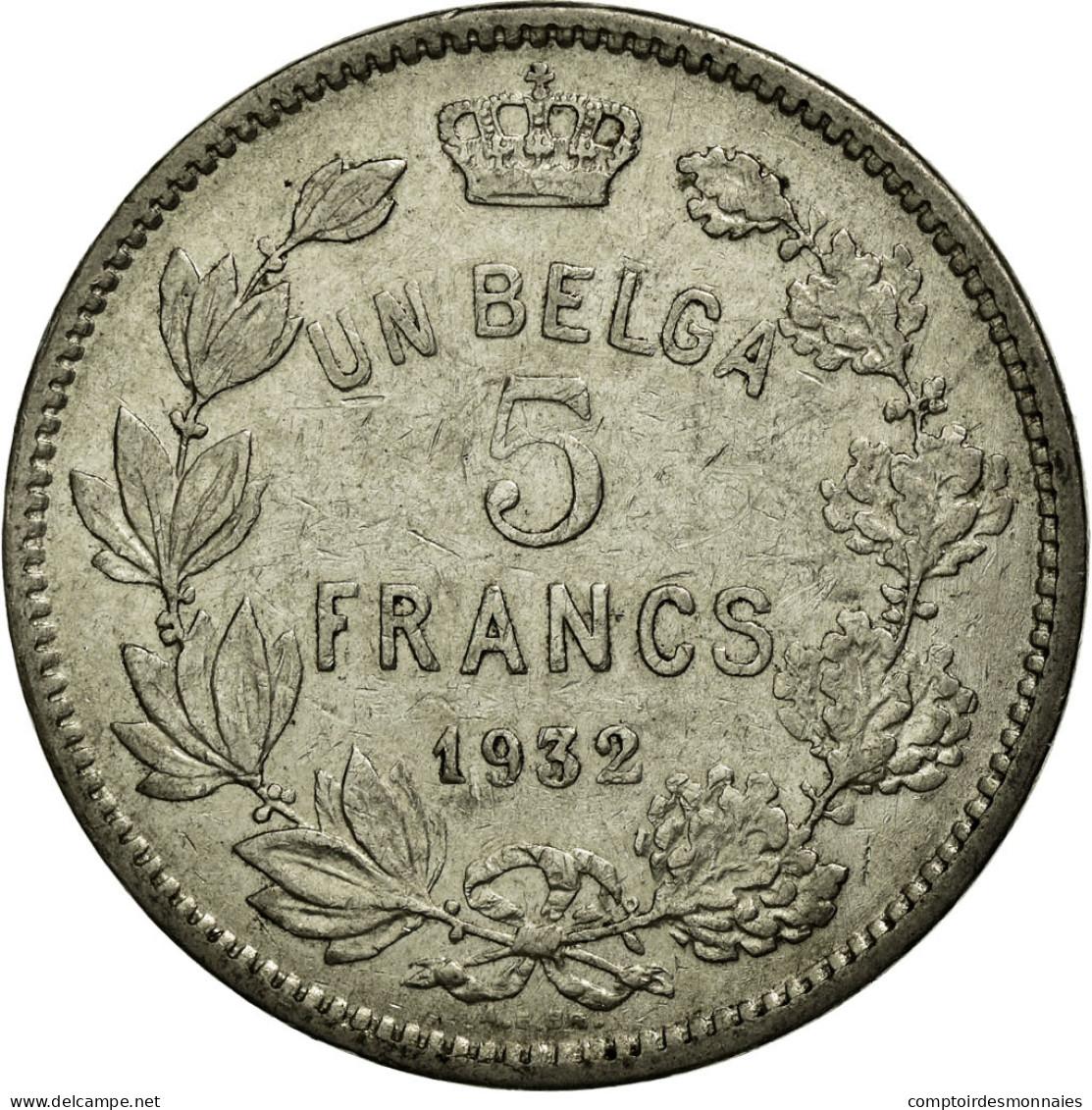 Monnaie, Belgique, 5 Francs, 5 Frank, 1932, TTB, Nickel, KM:98 - 5 Frank & 1 Belga