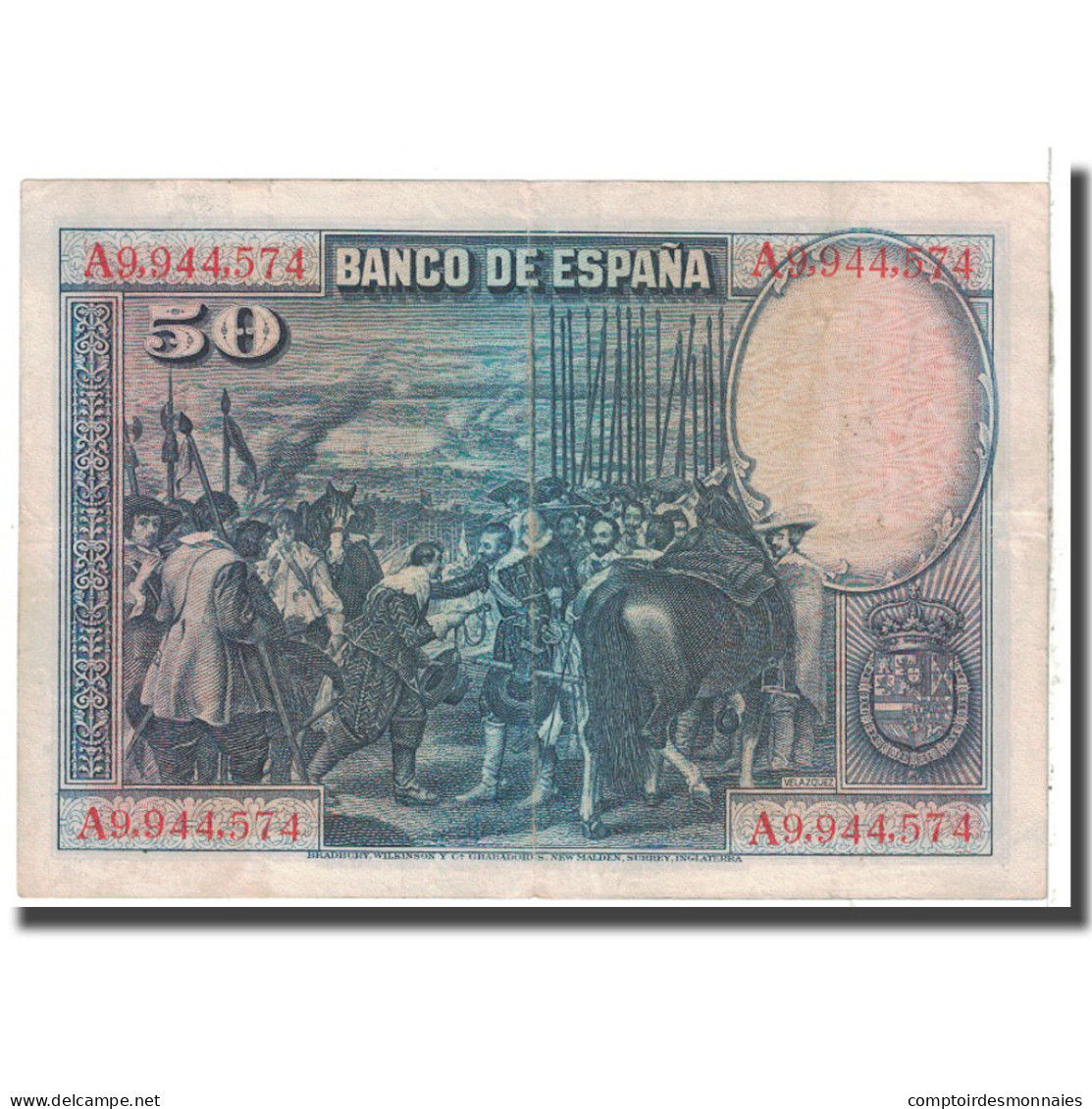 Billet, Espagne, 50 Pesetas, 1928, 1928-08-15, KM:75b, TTB - 50 Pesetas