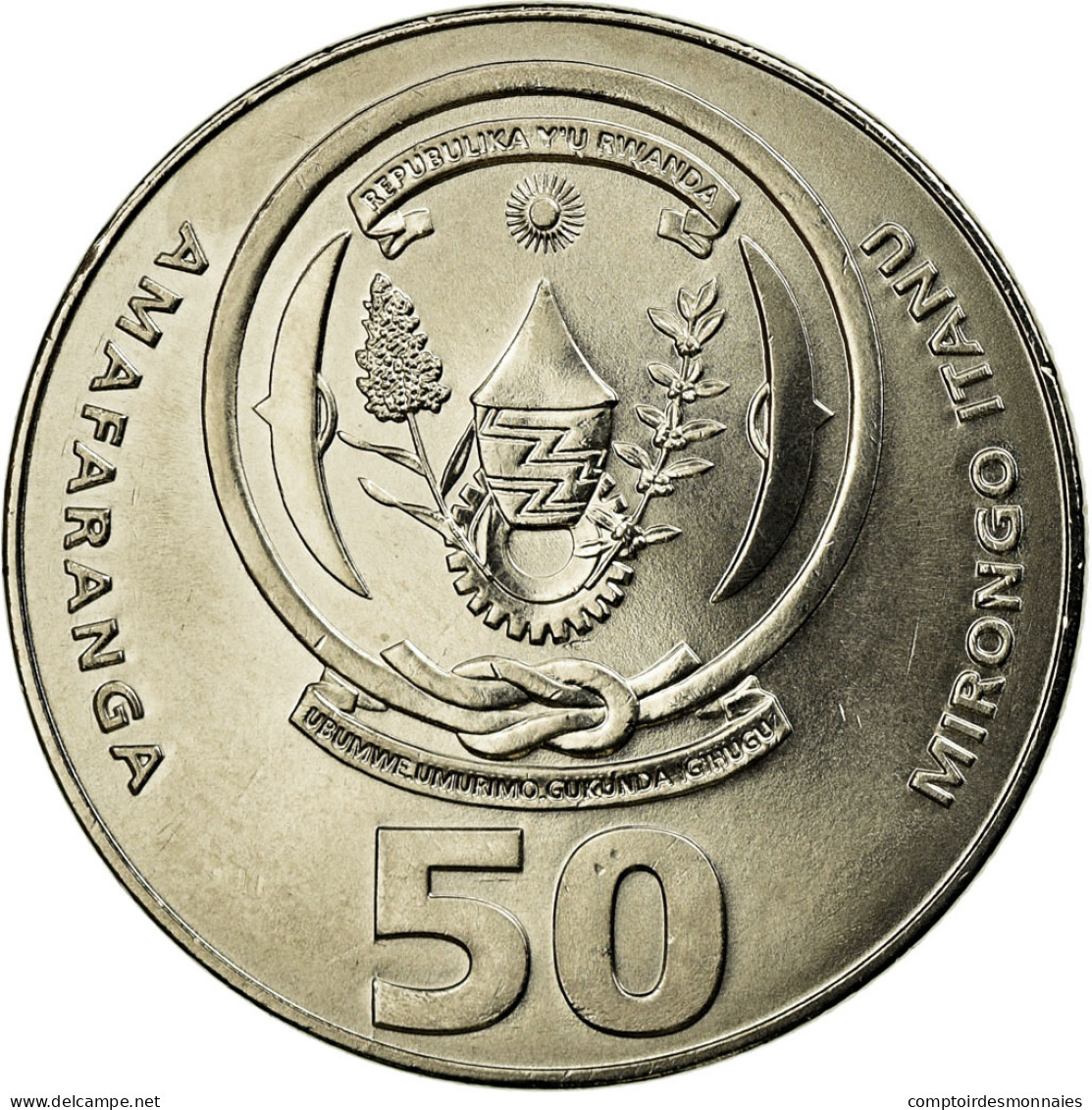 Monnaie, Rwanda, 50 Francs, 2003, Paris, SUP, Nickel Plated Steel, KM:26 - Rwanda