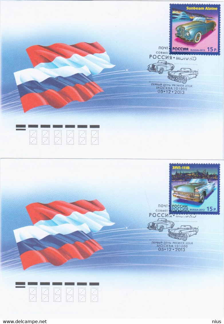 Russia Monaco 2013 FDC X2 History Of Motor Industry, Car Cars Transport - FDC