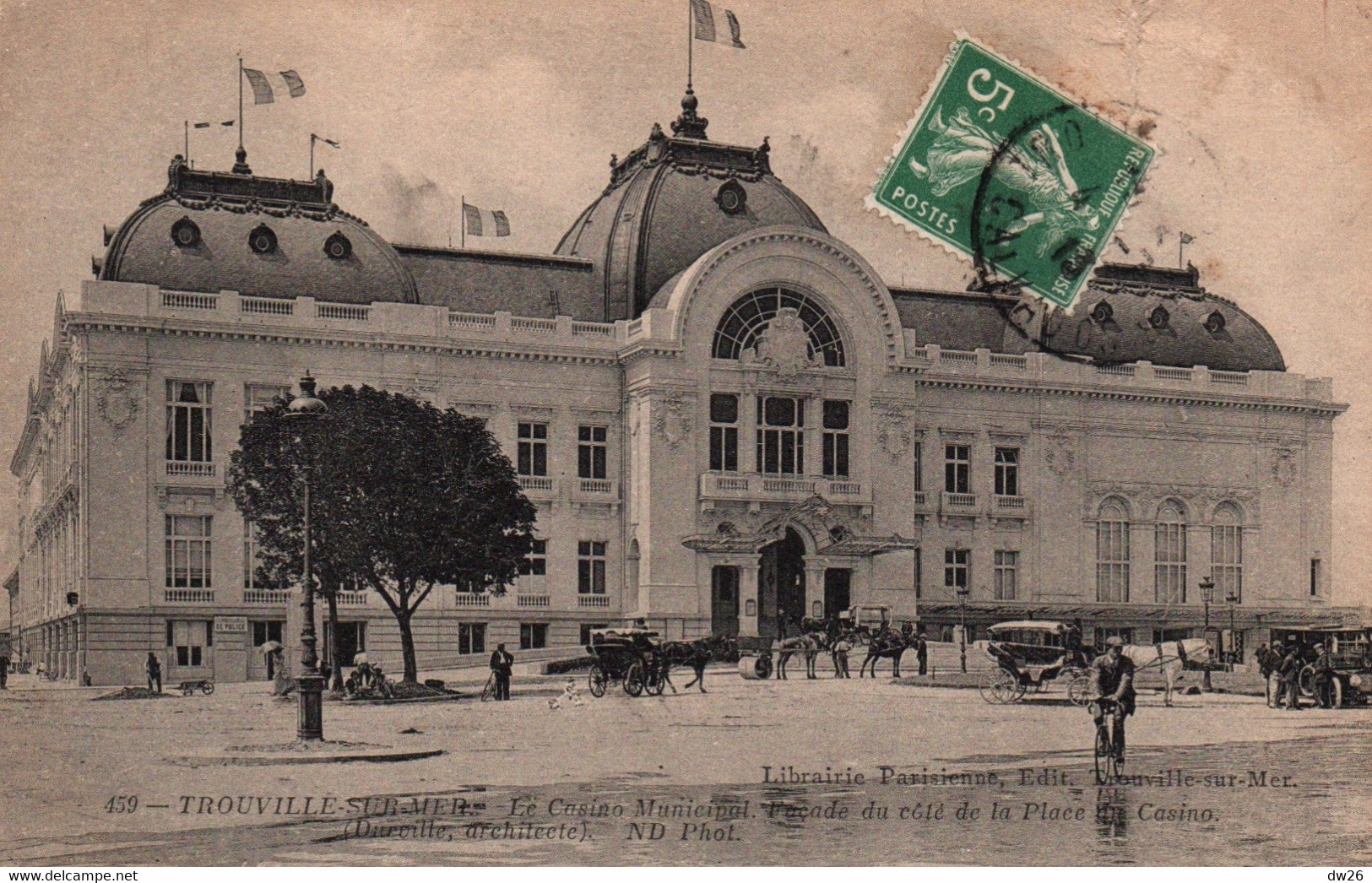 Trouville Sur Mer (Calvados) Le Casino Municipal, Façade Du Côté De La Place - Carte ND Phot. N° 459 - Casino