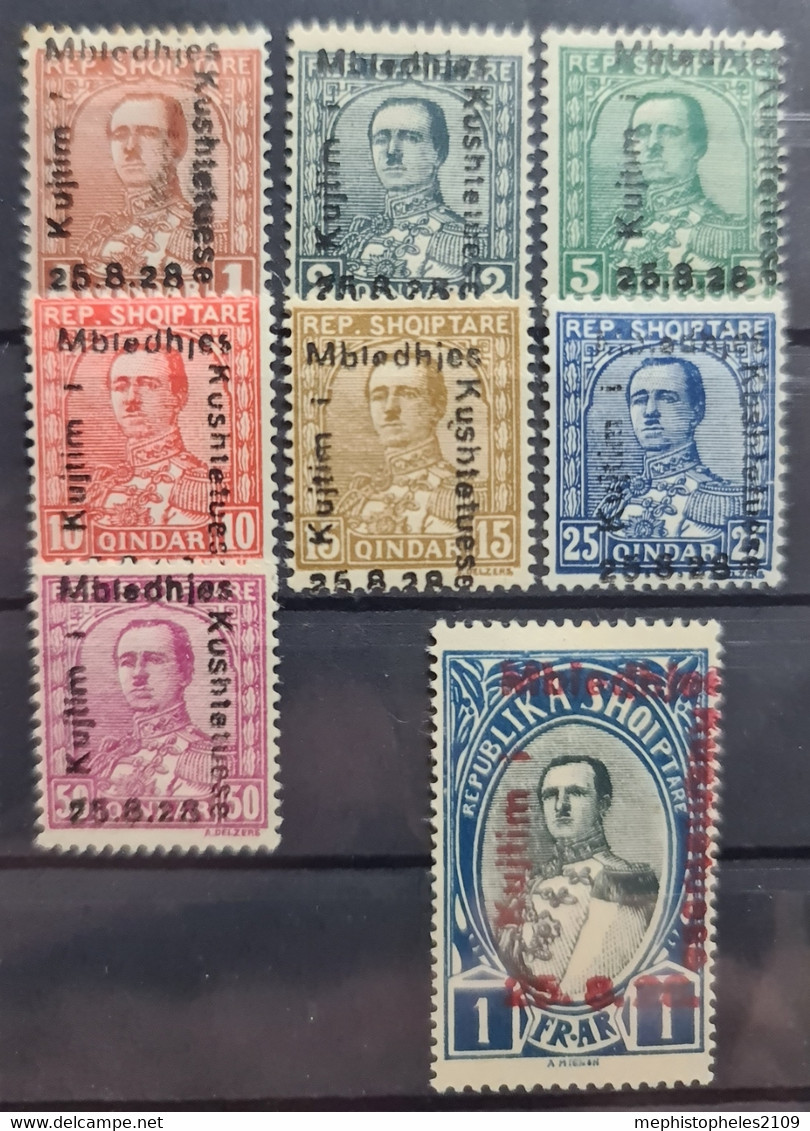 ALBANIA 1928 - MLH - Sc# 210-217 - Complete Set! - Albanie