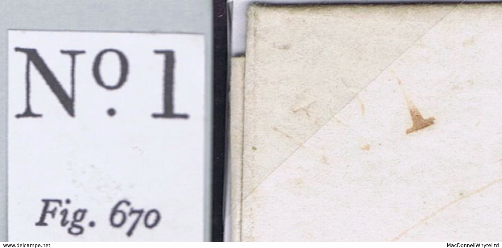 Ireland Cavan 1845 Letter To Dublin 'Paid 1' With Unframed "No1" Receiving House Of Swanlinbar In Brown - Préphilatélie