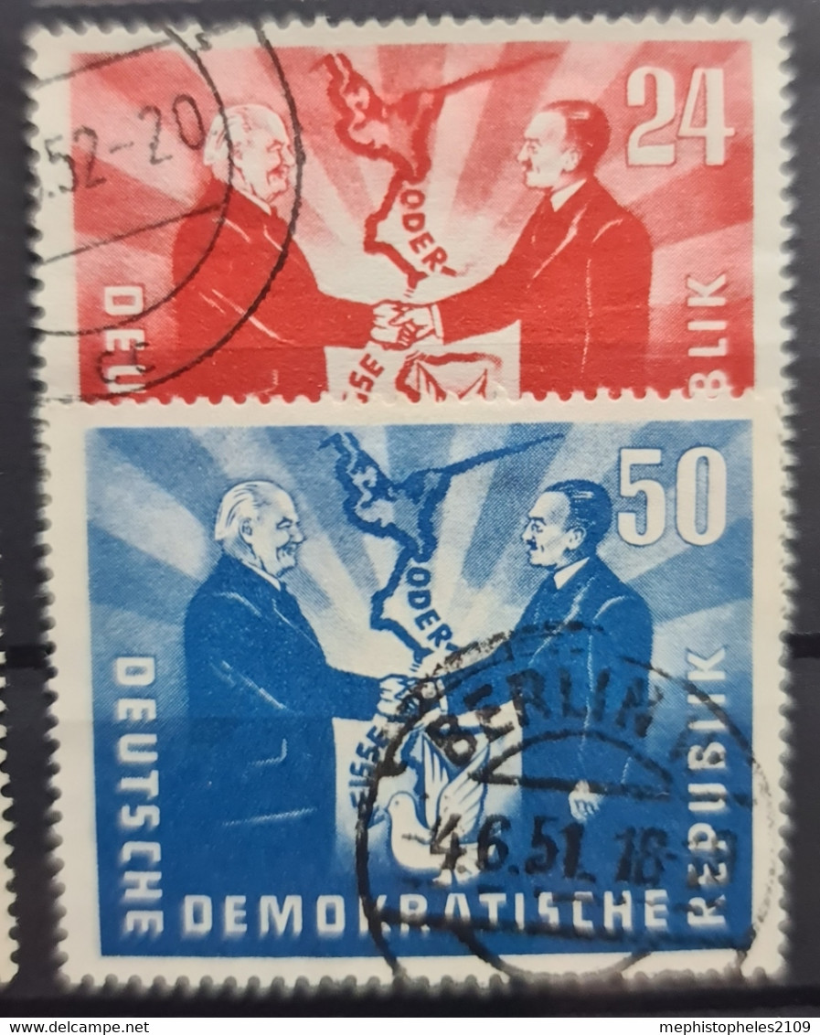 DDR 1951 - Canceled - Mi 284, 285 - Oder-Neisse - Used Stamps