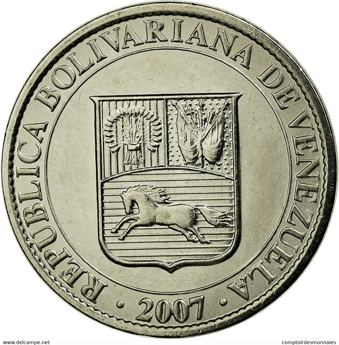 Monnaie, Venezuela, 25 Centimos, 2007, Maracay, TTB, Nickel Plated Steel, KM:91 - Venezuela