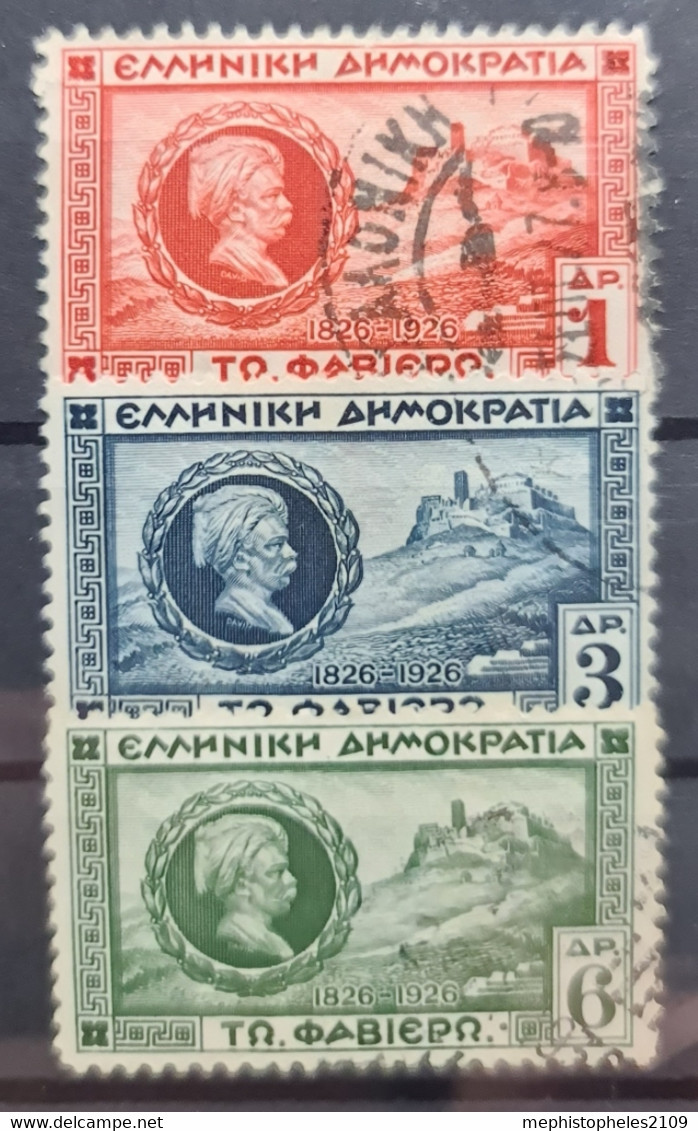 GREECE 1927 - MNH - Sc# 335-337 - Complete Set! - Usati