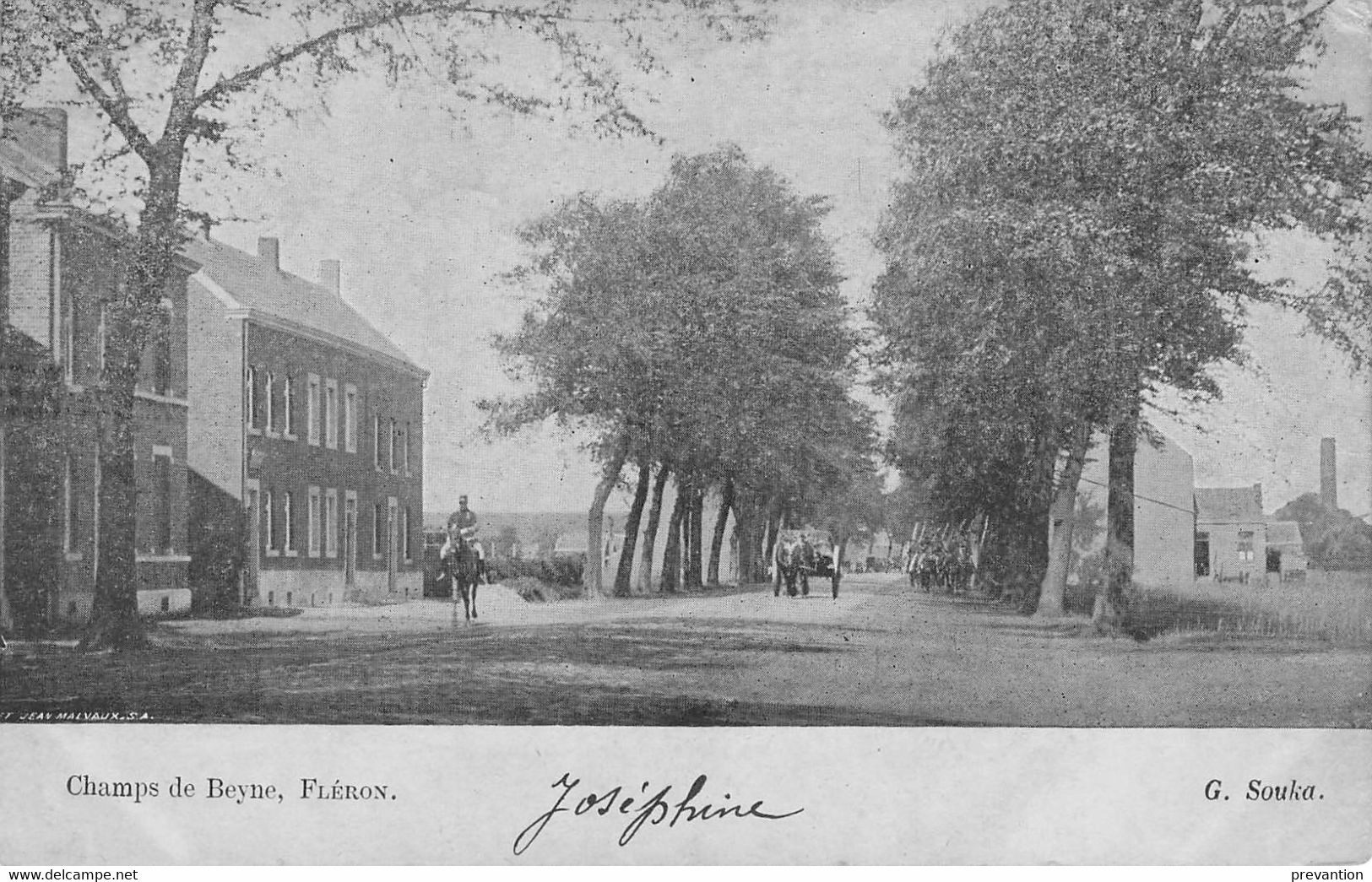 Champs De Beyne - FLERON - Carte Bleutée Circulé En 1902 Vers Vaux Sous Chèvremont - Fléron