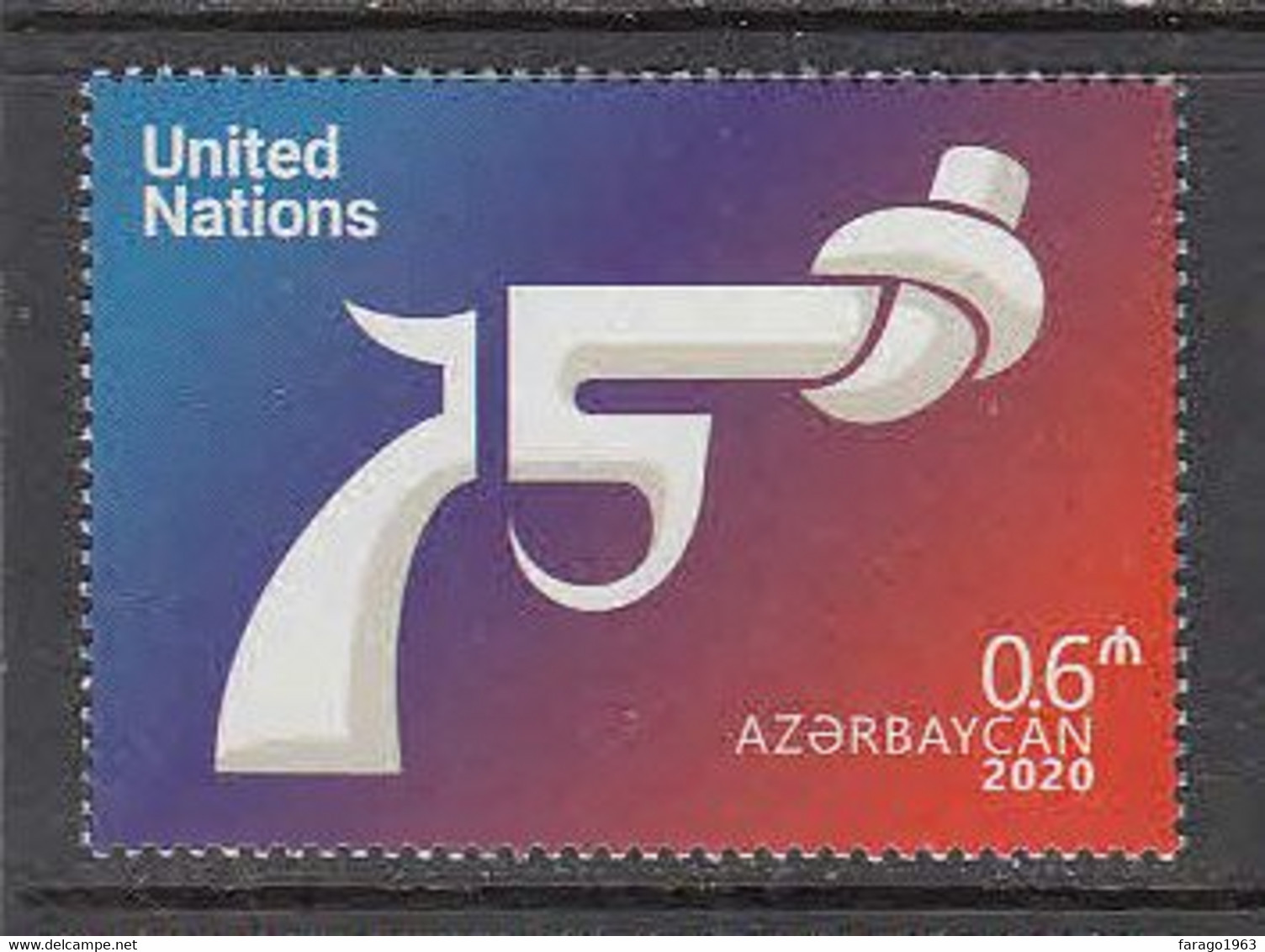 2020 Azerbaijan UN United Nations Peace Complete Set Of 1 MNH - Azerbaïdjan