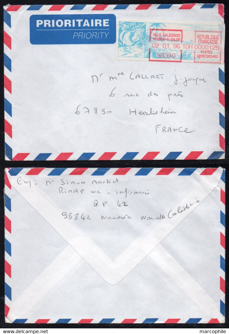 NOUVELLE CALEDONIE - NOUMEA - RIIVIERE SALEE / 1996 LISA SUR LETTRE D'UN MILITAIRERIMAP NC ==> FRANCE (ref 8996) - Cartas & Documentos