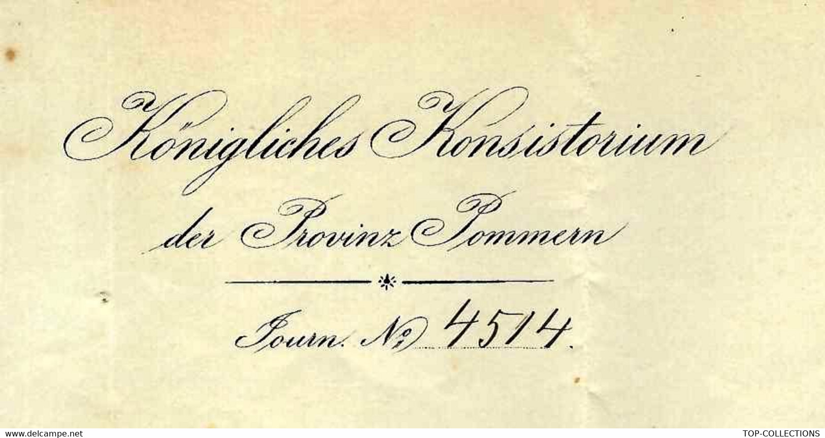 1886 PROTESTANTISME PROTESTANTISMUS Poméranie Allemagne POLOGNE STETTIN  ENTETE « KONIGLICHES KONSISTORIUM Der Provinz P - Historical Documents