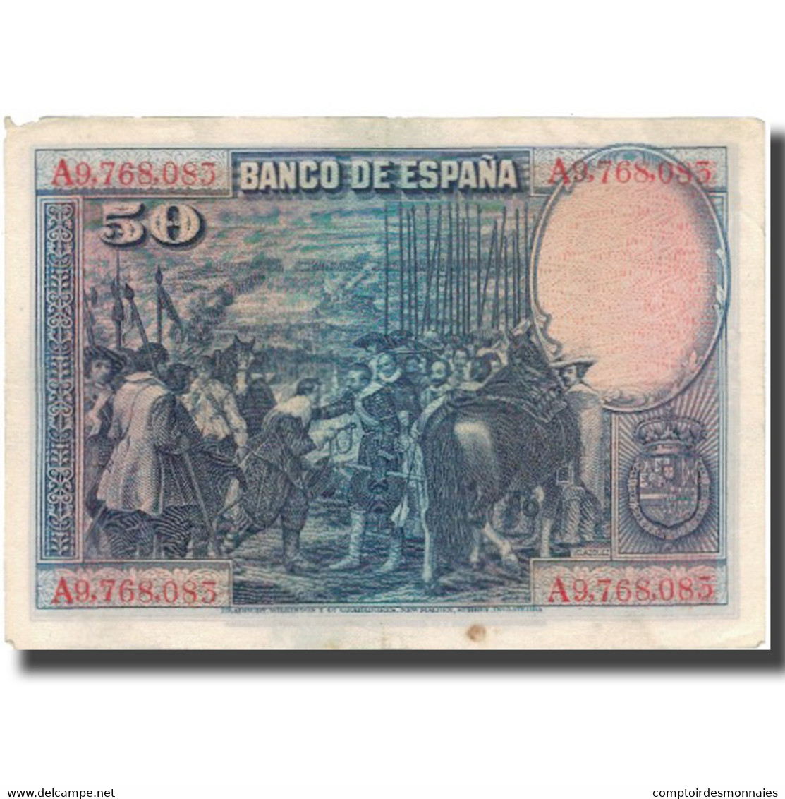 Billet, Espagne, 50 Pesetas, 1928, 1928-08-15, KM:75a, TB+ - 50 Pesetas