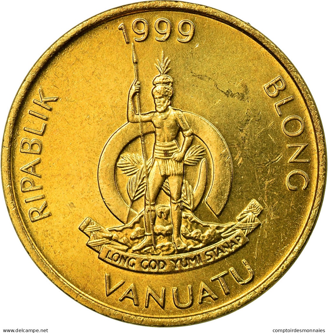 Monnaie, Vanuatu, 2 Vatu, 1999, British Royal Mint, TTB, Nickel-brass, KM:4 - Vanuatu