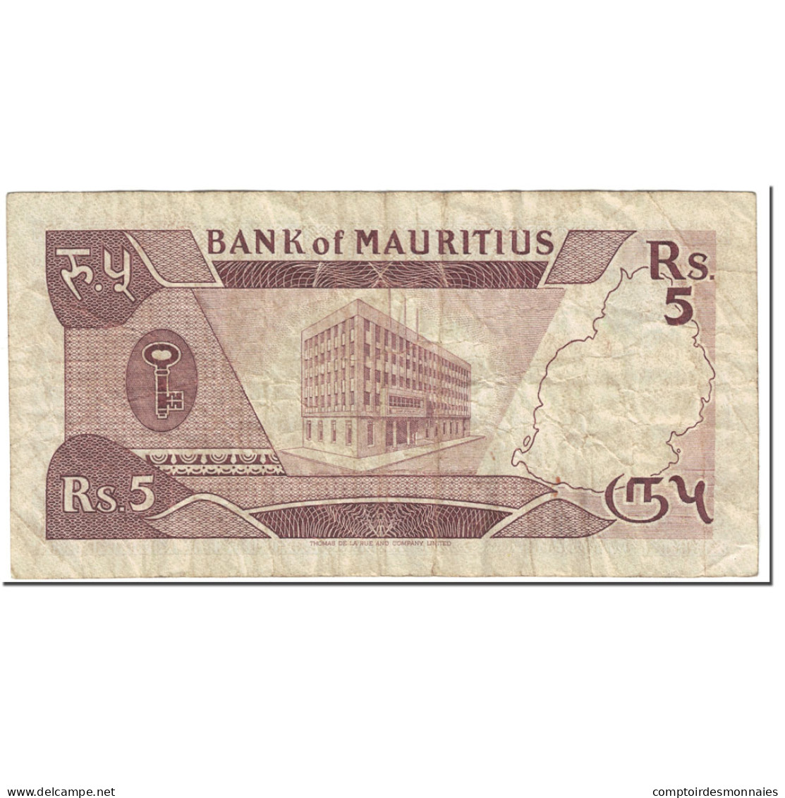 Billet, Mauritius, 5 Rupees, 1985, Undated (1985), KM:34, B - Mauritius